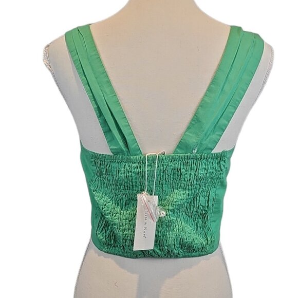 Sim & Sam Mint Green Button Front Crop Top Women's Size M - Picture 7 of 14